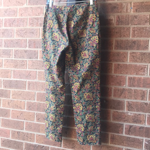 Talbots Curvy Fit Spring Paisley Ankle Pant, sz 6 - Picture 4 of 7
